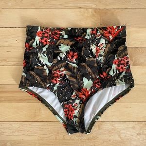 High waisted bikini bottoms, floral. UO
